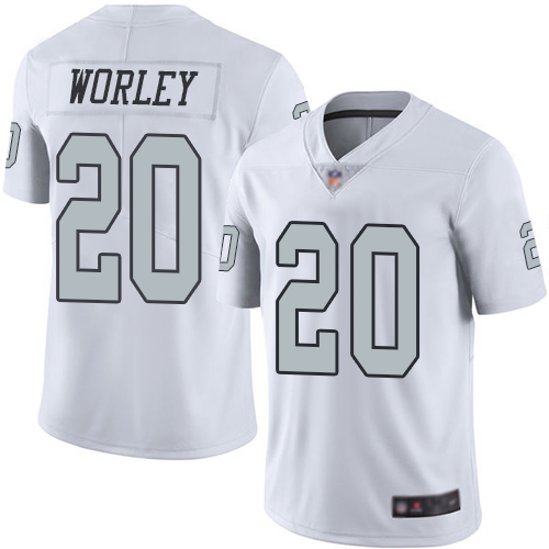 Men Oakland Raiders Limited White Daryl Worley Jersey NFL Football #20 Rush Vapor Untouchable Jersey